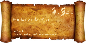 Huska Zsófia névjegykártya